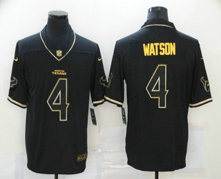 Men's Houston Texans #4 Deshaun Watson Black 2020 Salute To Service Stitched NFL Nike Limited Jersey