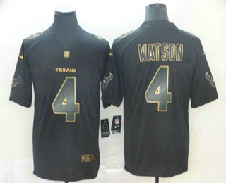 Men's Houston Texans #4 Deshaun Watson Black Gold 2019 Vapor Untouchable Stitched NFL Nike Limited Jersey