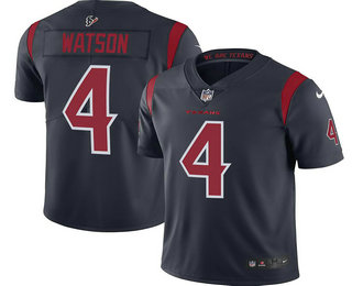 Men's Houston Texans #4 Deshaun Watson Navy Blue New 2019 Color Rush Stitched NFL Nike Limited Jersey