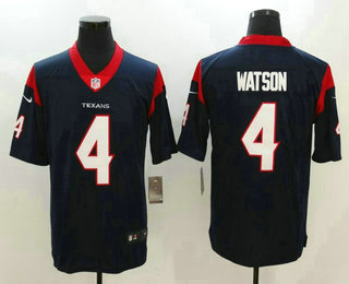 Men's Houston Texans #4 Deshaun Watson Navy Blue Stitched Vapor Untouchable Nike Limited Player Jersey