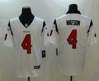 Men's Houston Texans #4 Deshaun Watson White Stitched Vapor Untouchable Nike Limited Player Jersey