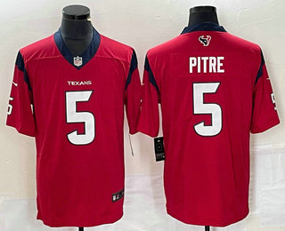 Men's Houston Texans #5 Jalen Pitre Red 2022 Vapor Untouchable Stitched Nike Limited Jersey