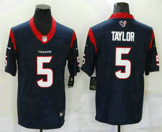 Men's Houston Texans #5 Tyrod Taylor Navy Blue 2021 Vapor Untouchable Stitched NFL Nike Limited Jersey