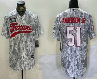 Men's Houston Texans #51 Will Anderson Jr Arctic Camo 2024 Salute to Service Stitched Baseball Jersey