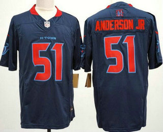 Men's Houston Texans #51 Will Anderson Jr Limited Navy Alternate FUSE Vapor Jersey