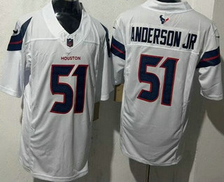 Men's Houston Texans #51 Will Anderson Jr Limited White FUSE Vapor Jersey