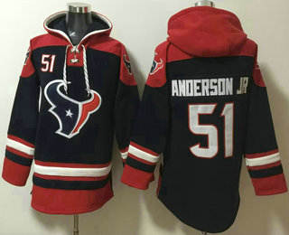 Men's Houston Texans #51 Will Anderson Jr Navy Blue Ageless Must Have Lace Up Pullover Hoodie