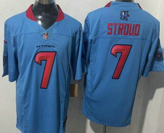 Men's Houston Texans #7 CJ Stroud Limited Blue Fashion FUSE Vapor Jersey