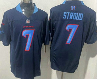 Men's Houston Texans #7 CJ Stroud Limited Navy Fashion FUSE Vapor Jersey