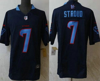 Men's Houston Texans #7 CJ Stroud Limited Navy Fashion FUSE Vapor Jersey