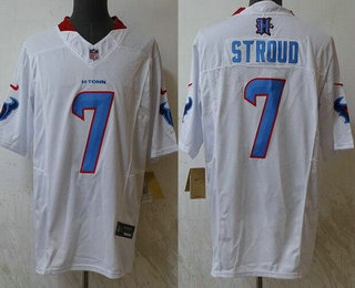 Men's Houston Texans #7 CJ Stroud Limited White Fashion FUSE Vapor Jersey