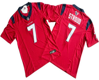 Men's Houston Texans #7 CJ Stroud Red 2023 FUSE Vapor Limited Stitched Jersey