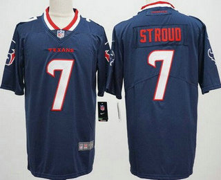 Men's Houston Texans #7 CJ Stroud White Limited Navy 2024 Vapor Jersey