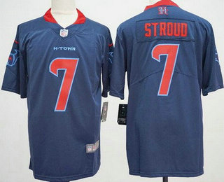 Men's Houston Texans #7 CJ Stroud White Limited Navy Alternate 2024 Vapor Jersey