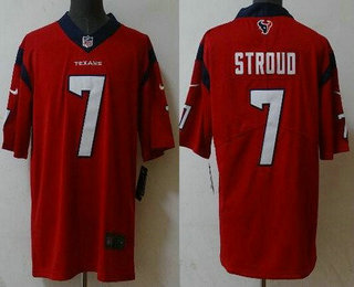 Men's Houston Texans #7 CJ Stroud White Limited Red Vapor Jersey