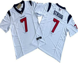 Men's Houston Texans #7 CJ Stroud White Limited White FUSE Vapor Jersey