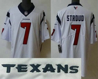 Men's Houston Texans #7 CJ Stroud White Limited White Vapor Jersey