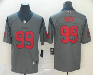 Men's Houston Texans #99 J.J. Watt Gray 2019 Inverted Legend Stitched NFL Nike Limited Jersey