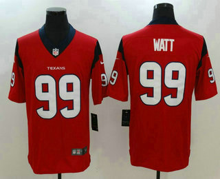 Men's Houston Texans #99 J.J. Watt Red Stitched Vapor Untouchable Nike Limited Player Jersey