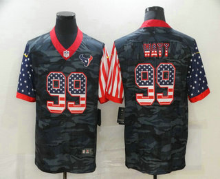 Men's Houston Texans #99 J.J. Watt USA Camo 2020 Salute To Service Stitched NFL Nike Limited Jersey