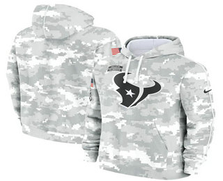 Men's Houston Texans 2024 Camo Salute to Service Club Fleece Pullover Hoodie