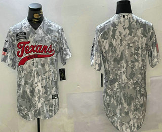 Men's Houston Texans Blank Arctic Camo 2024 Salute to Service Stitched Baseball Jersey