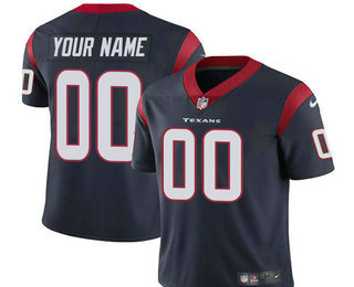 Men's Houston Texans Custom Vapor Untouchable Navy Blue Team Color NFL Nike Limited Jersey