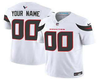 Men's Houston Texans Customized White 2024 FUSE Vapor Stitched jersey