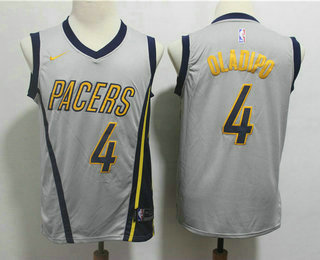 Men's Indiana Pacers #4 Victor Oladipo Gray Nike 2019 New Season Swingman City Edition Jersey