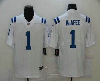 Men's Indianapolis Colts #1 Pat McAfee White 2017 Vapor Untouchable Stitched NFL Nike Limited Jersey