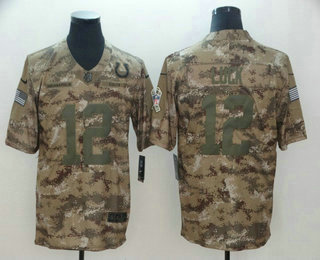 Men's Indianapolis Colts #12 Andrew Luck 2018 Camo Salute to Service Stitched NFL Nike Limited Jersey