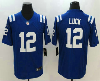 Men's Indianapolis Colts #12 Andrew Luck Royal Blue 2017 Vapor Untouchable Stitched NFL Nike Limited Jersey