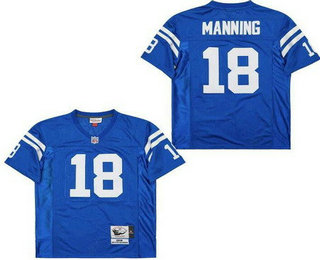 Men's Indianapolis Colts #18 Peyton Manning Blue 1998 Throwback Jersey