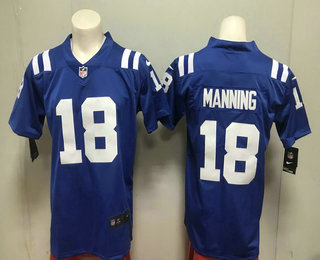 Men's Indianapolis Colts #18 Peyton Manning Royal Blue 2017 Vapor Untouchable Stitched NFL Nike Limited Jersey