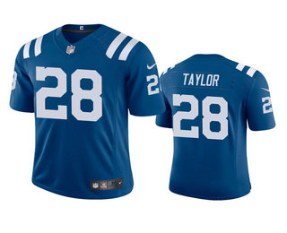 Men's Indianapolis Colts #28 Jonathan Taylor Royal 2020 NFL Draft Vapor Limited Jersey