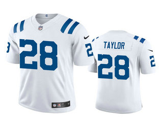 Men's Indianapolis Colts #28 Jonathan Taylor White 2020 NFL Draft Vapor Limited Jersey