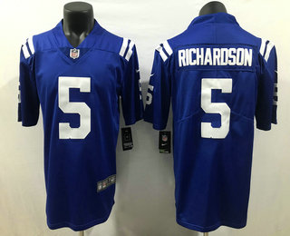 Men's Indianapolis Colts #5 Anthony Richardson Blue 2023 Vapor Untouchable Stitched Football Jersey