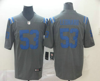 Men's Indianapolis Colts #53 Darius Leonard Grey 2019 Inverted Legend Stitched NFL Nike Limited Jersey