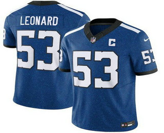 Men's Indianapolis Colts #53 Shaquille Leonard Limited Blue FUSE Vapor Jersey