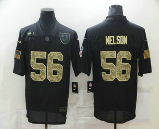 Men's Indianapolis Colts #56 Quenton Nelson Black Camo 2020 Salute To Service Stitched NFL Nike Limited Jersey