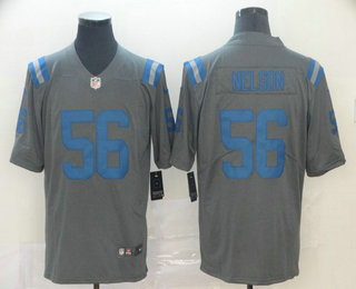 Men's Indianapolis Colts #56 Quenton Nelson Grey 2019 Inverted Legend Stitched NFL Nike Limited Jersey