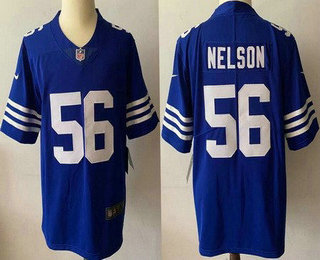 Men's Indianapolis Colts #56 Quenton Nelson NEW Blue 2021 Vapor Untouchable Stitched NFL Nike Limited Jersey