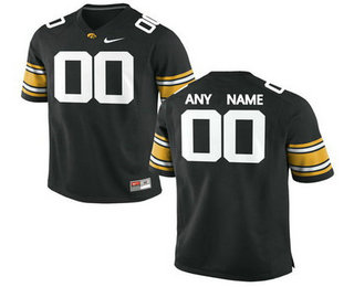 Men's Iowa Hawkeyes Customized College Football Limited Jersey - Black