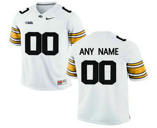 Men's Iowa Hawkeyes Customized College Football Limited Jersey - White