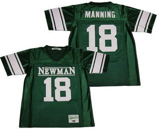 Men's Isidore Newman School #18 Peyton Manning Green Football Jersey