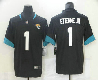 Men's Jacksonville Jaguars #1  Travis Etienne Jr Black 2021 Vapor Untouchable Stitched NFL Nike Limited Jersey