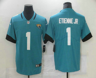 Men's Jacksonville Jaguars #1  Travis Etienne Jr Blue 2021 Vapor Untouchable Stitched NFL Nike Limited Jersey