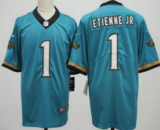 Men's Jacksonville Jaguars #1 Travis Etienne Jr Limited Teal Prowler Throwback Vapor Jersey