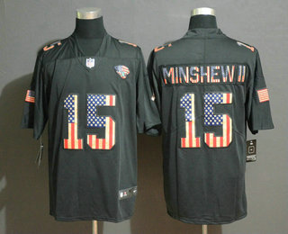 Men's Jacksonville Jaguars #15 Gardner Minshew II 2019 Salute To Service USA Flag Fashion Limited Jersey