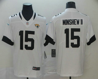 Men's Jacksonville Jaguars #15 Gardner Minshew II White New 2017 Vapor Untouchable Stitched NFL Nike Limited Jersey